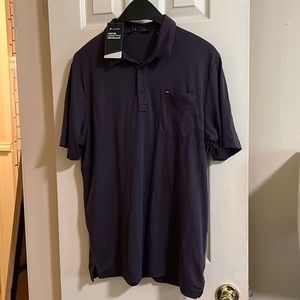 BNWT: Travis Mathew Athletic Polo, Striped Nightshade & Black, Bon Voyage, Men M